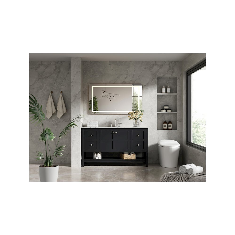 54 inch Single Bathroom Vanity in Black. Picture 4