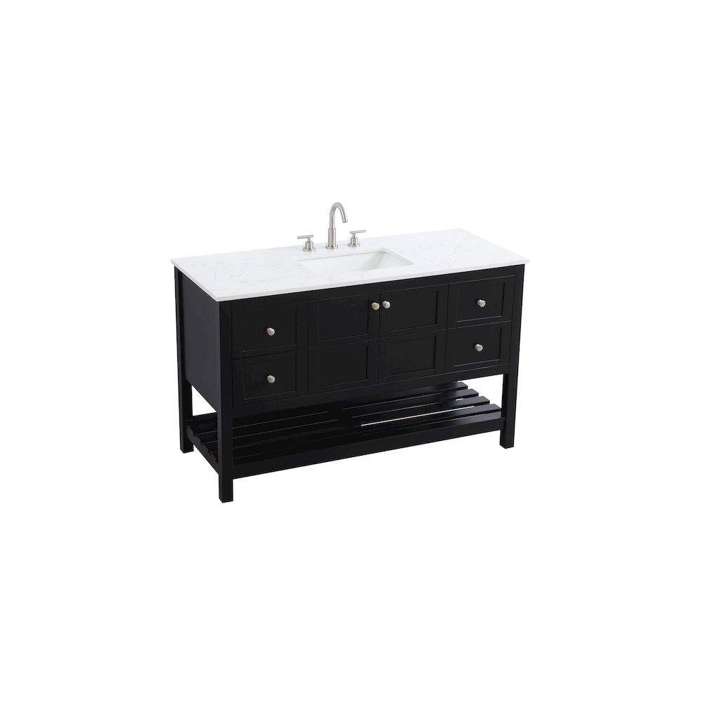 54 inch Single Bathroom Vanity in Black. Picture 6