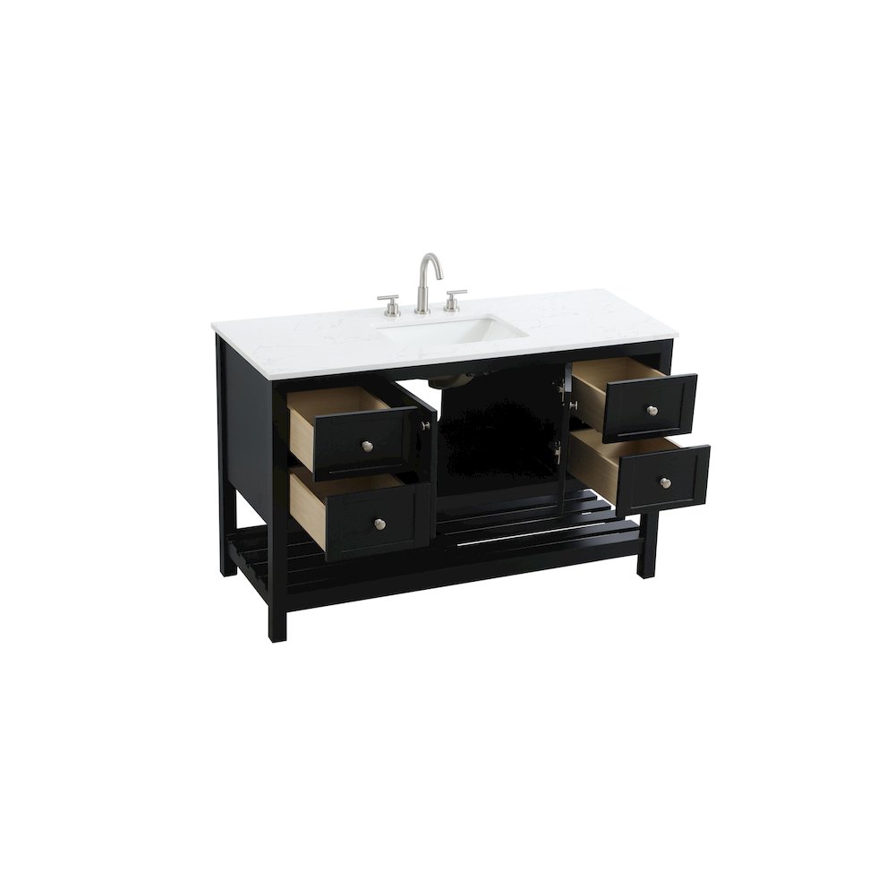 54 inch Single Bathroom Vanity in Black. Picture 7