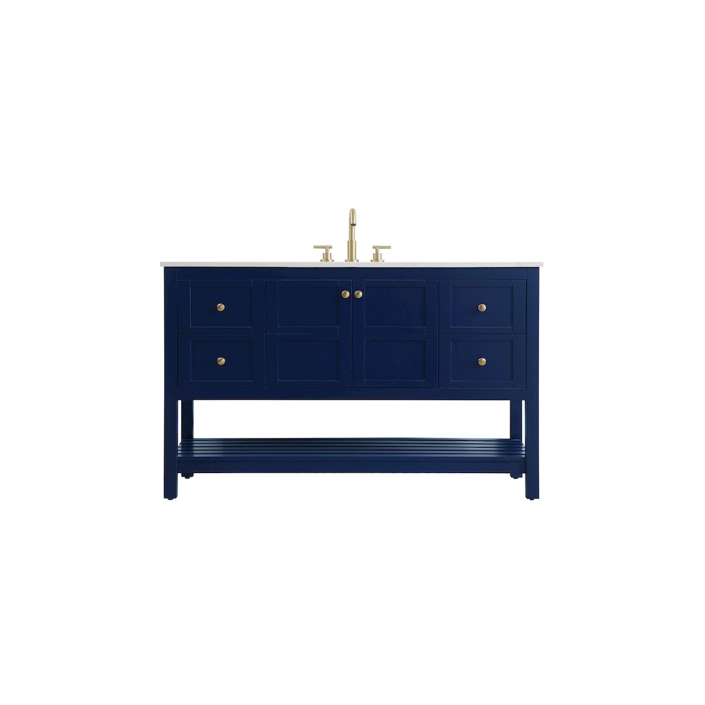 54 inch Single Bathroom Vanity in Blue. Picture 1