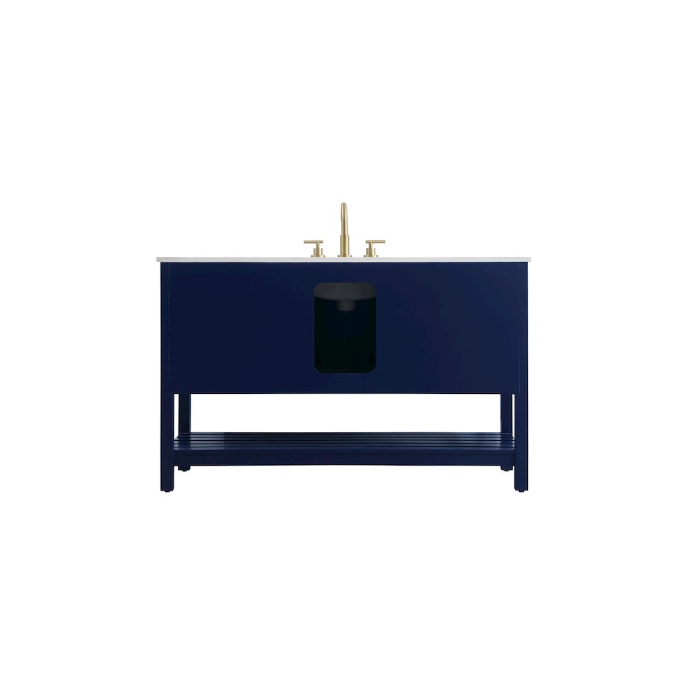 54 inch Single Bathroom Vanity in Blue. Picture 11
