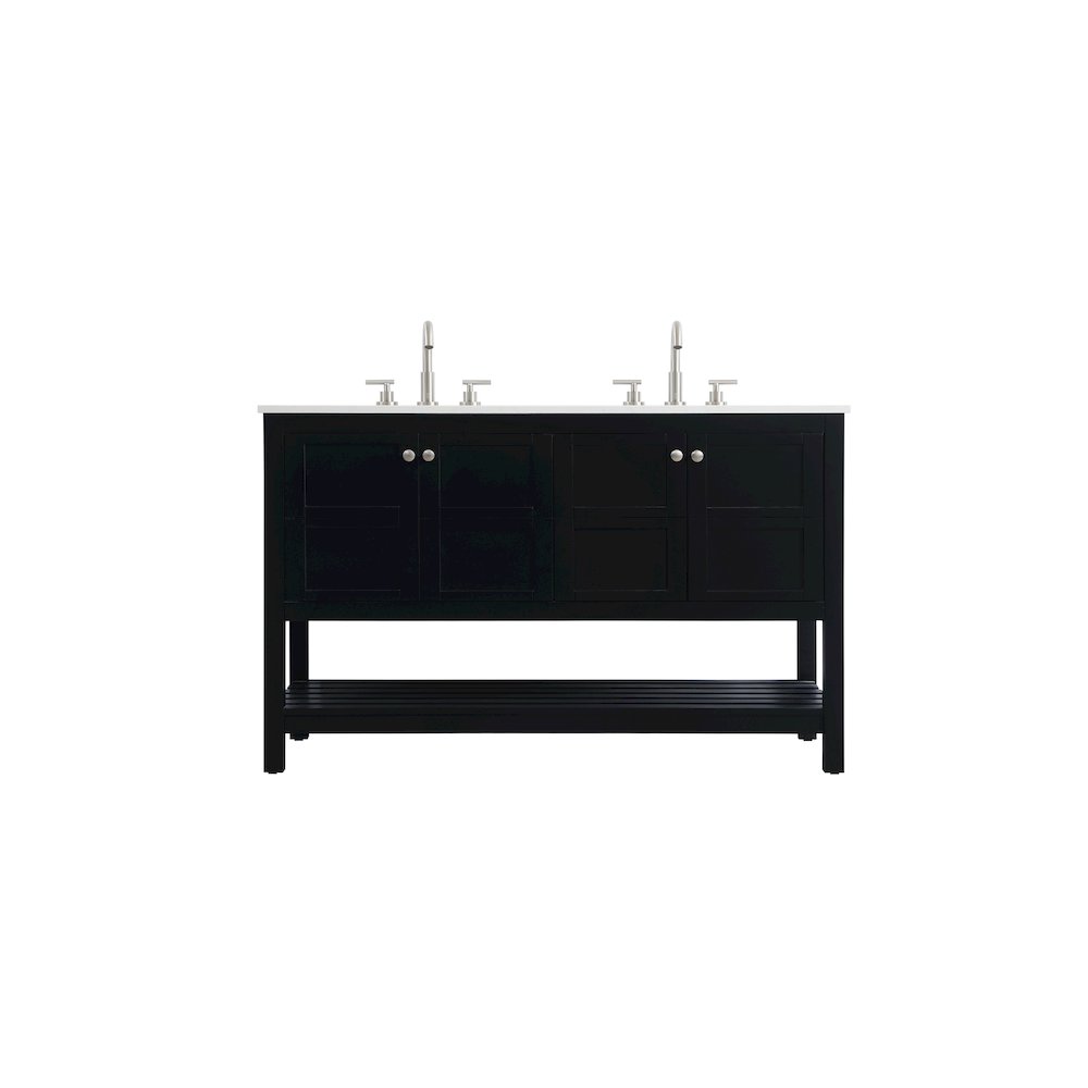 54 inch Double Bathroom Vanity in Black. Picture 1