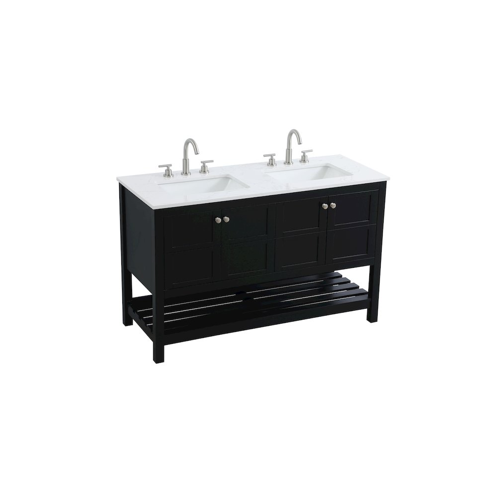 54 inch Double Bathroom Vanity in Black. Picture 6