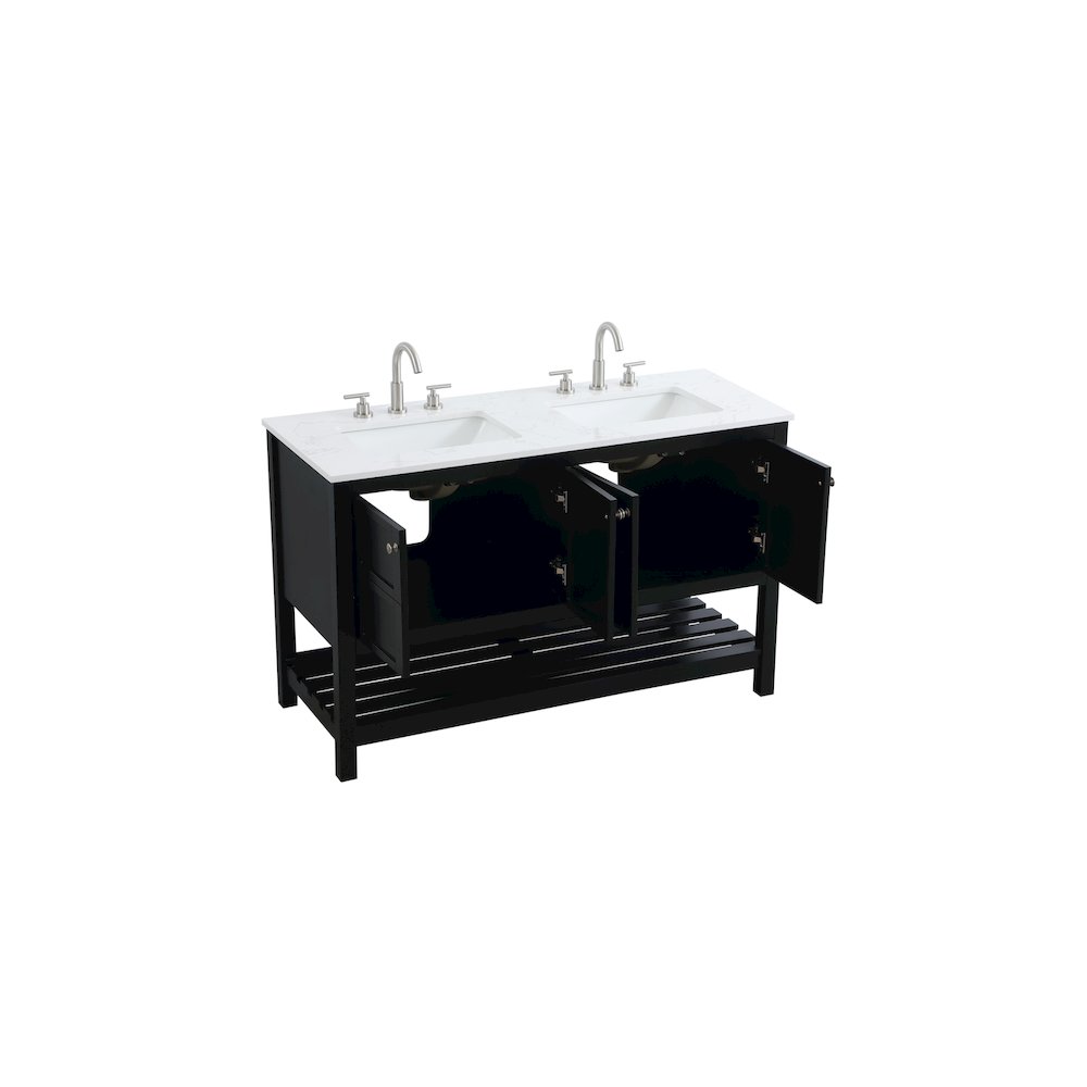 54 inch Double Bathroom Vanity in Black. Picture 7