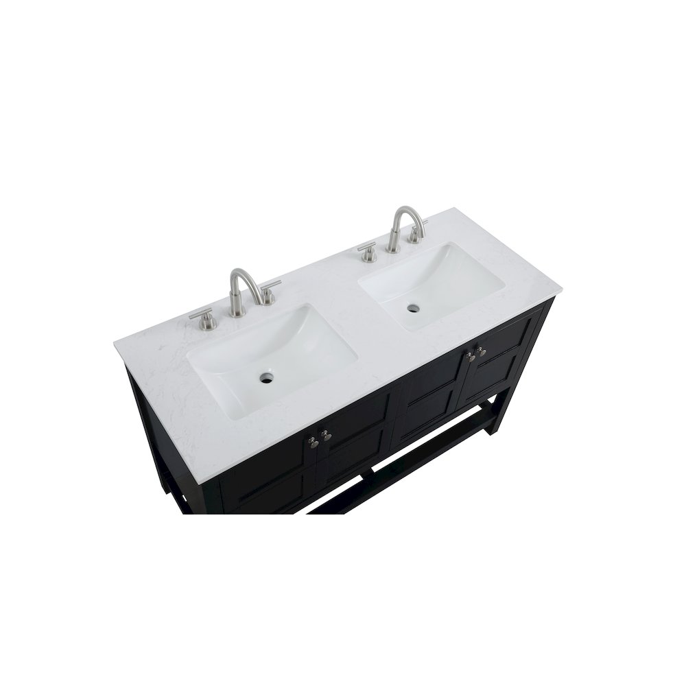 54 inch Double Bathroom Vanity in Black. Picture 8