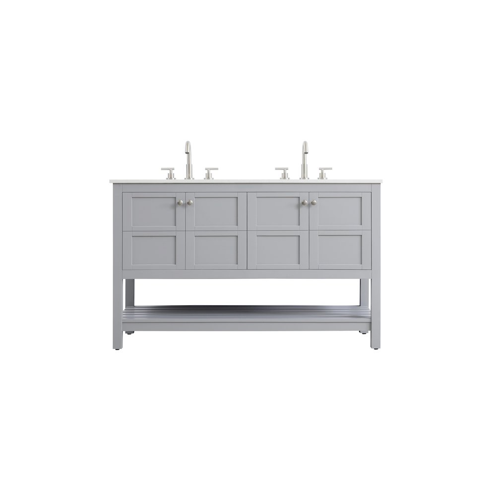 54 inch Double Bathroom Vanity in Grey. Picture 1