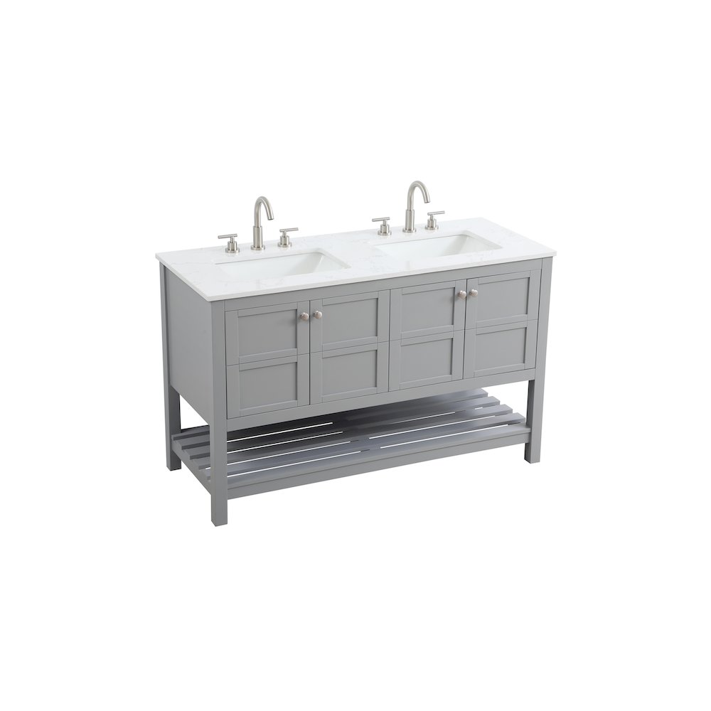 54 inch Double Bathroom Vanity in Grey. Picture 6