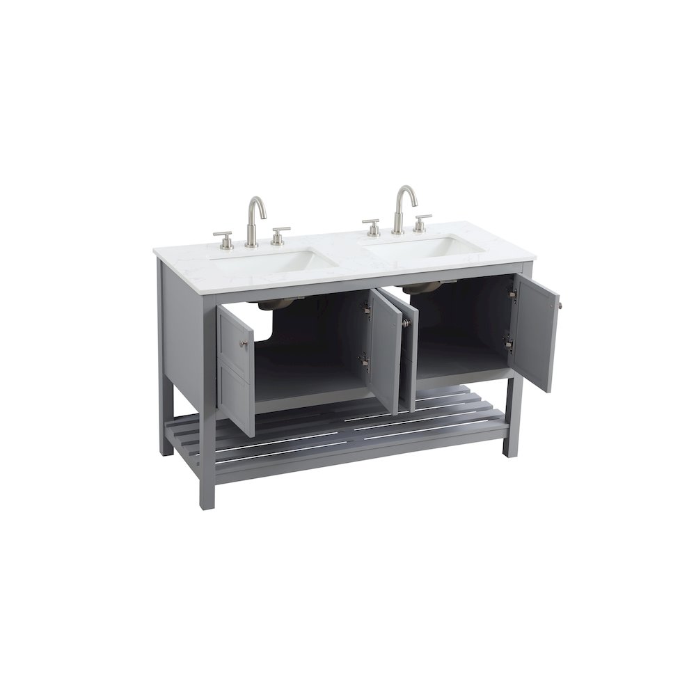 54 inch Double Bathroom Vanity in Grey. Picture 7
