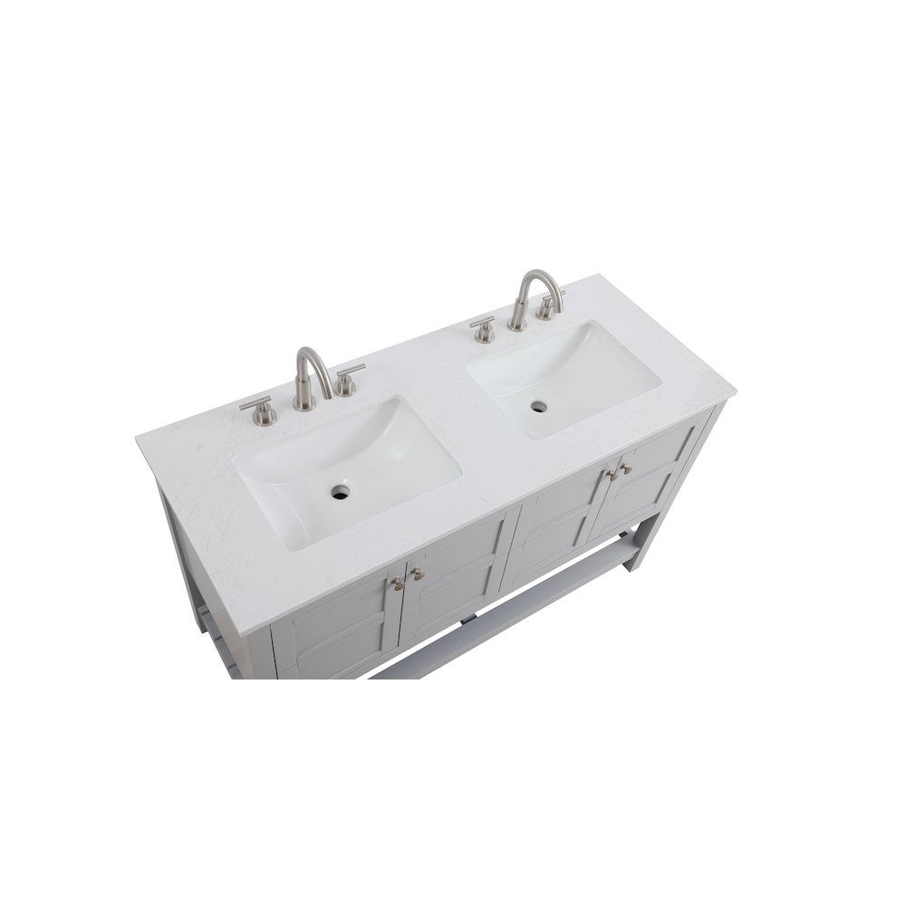 54 inch Double Bathroom Vanity in Grey. Picture 8