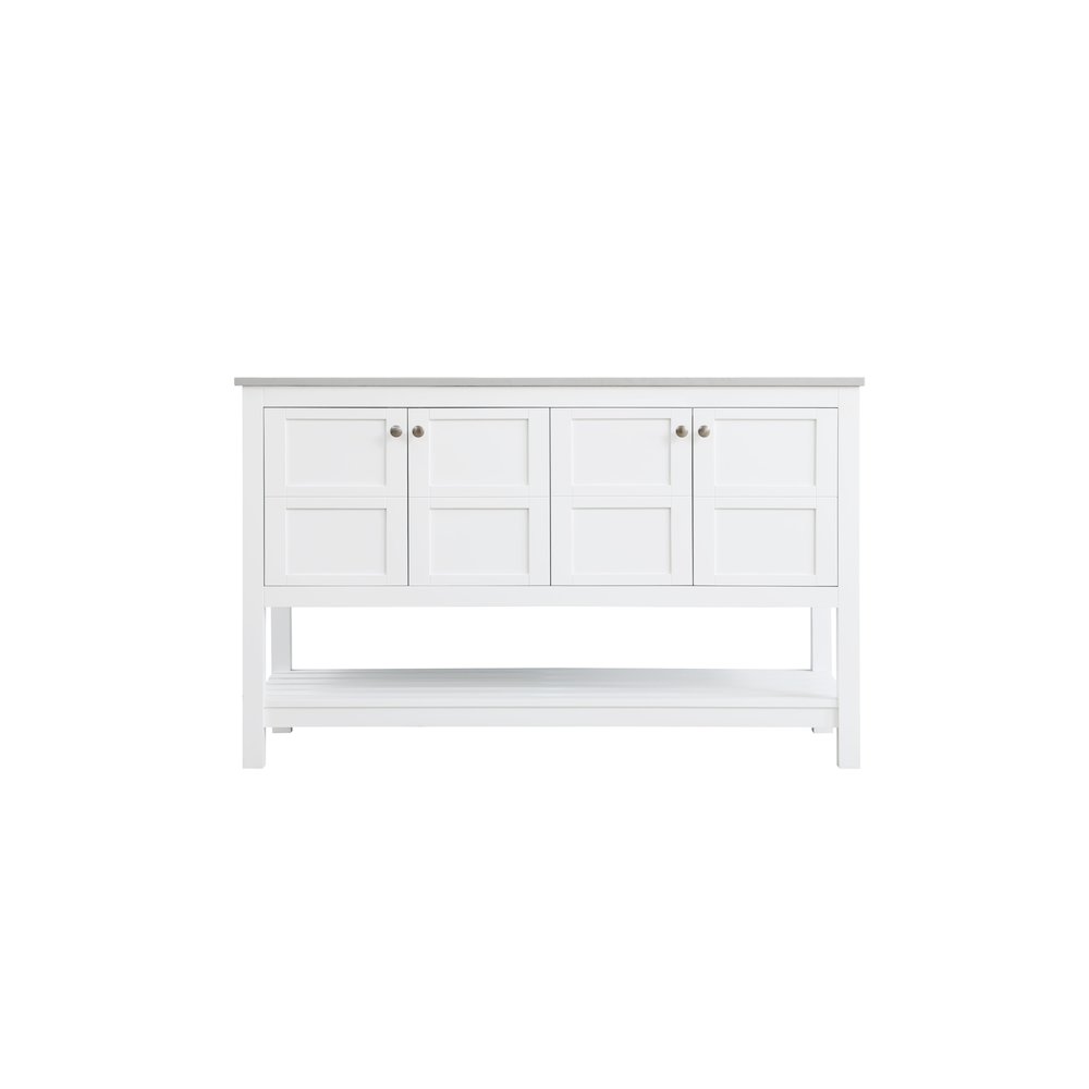 54 inch Double Bathroom Vanity in White. Picture 5
