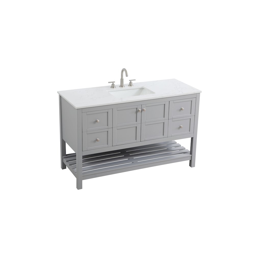54 inch Single Bathroom Vanity in Grey. Picture 6