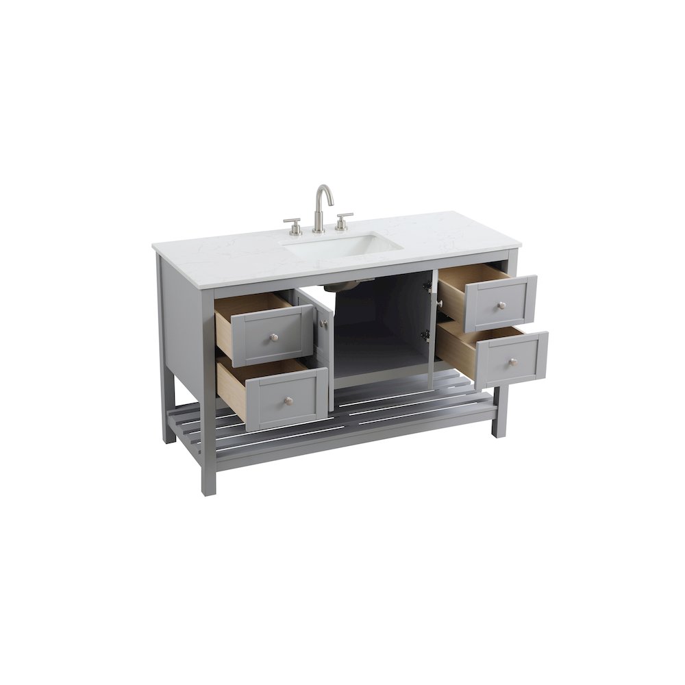 54 inch Single Bathroom Vanity in Grey. Picture 7