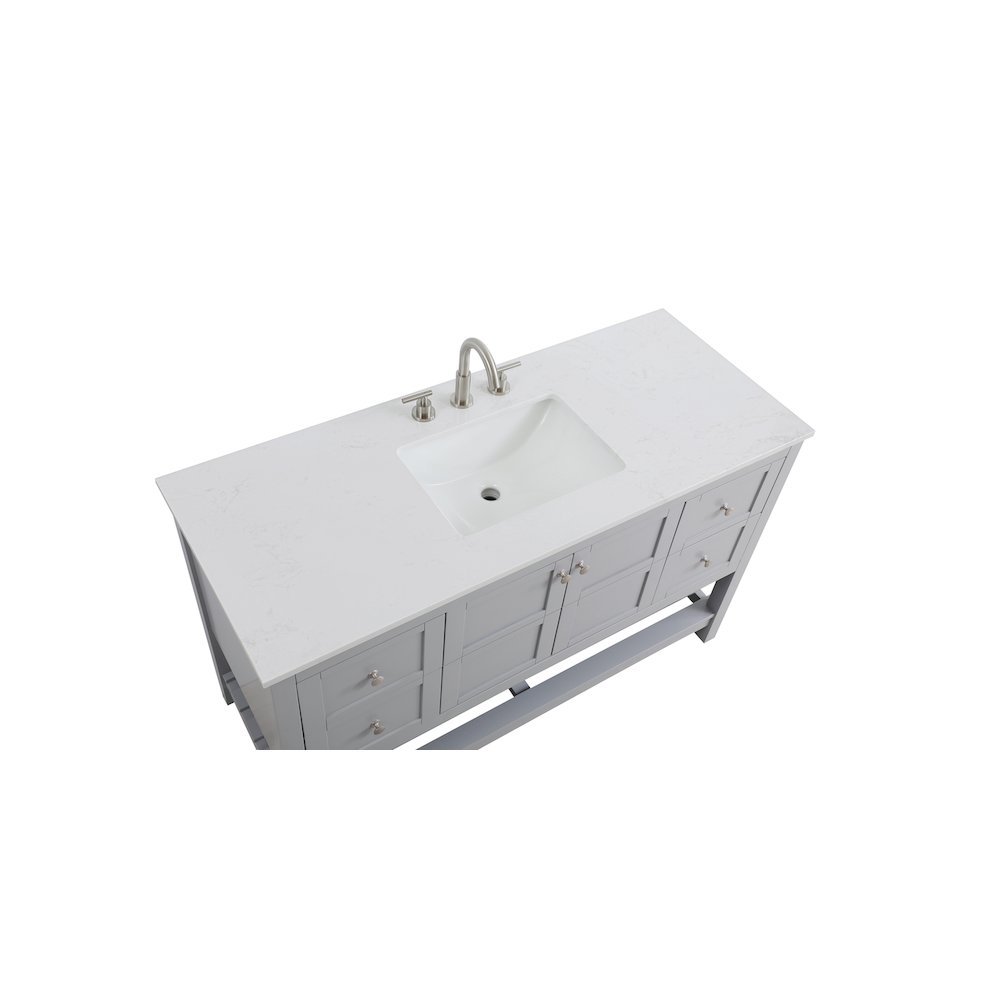 54 inch Single Bathroom Vanity in Grey. Picture 8