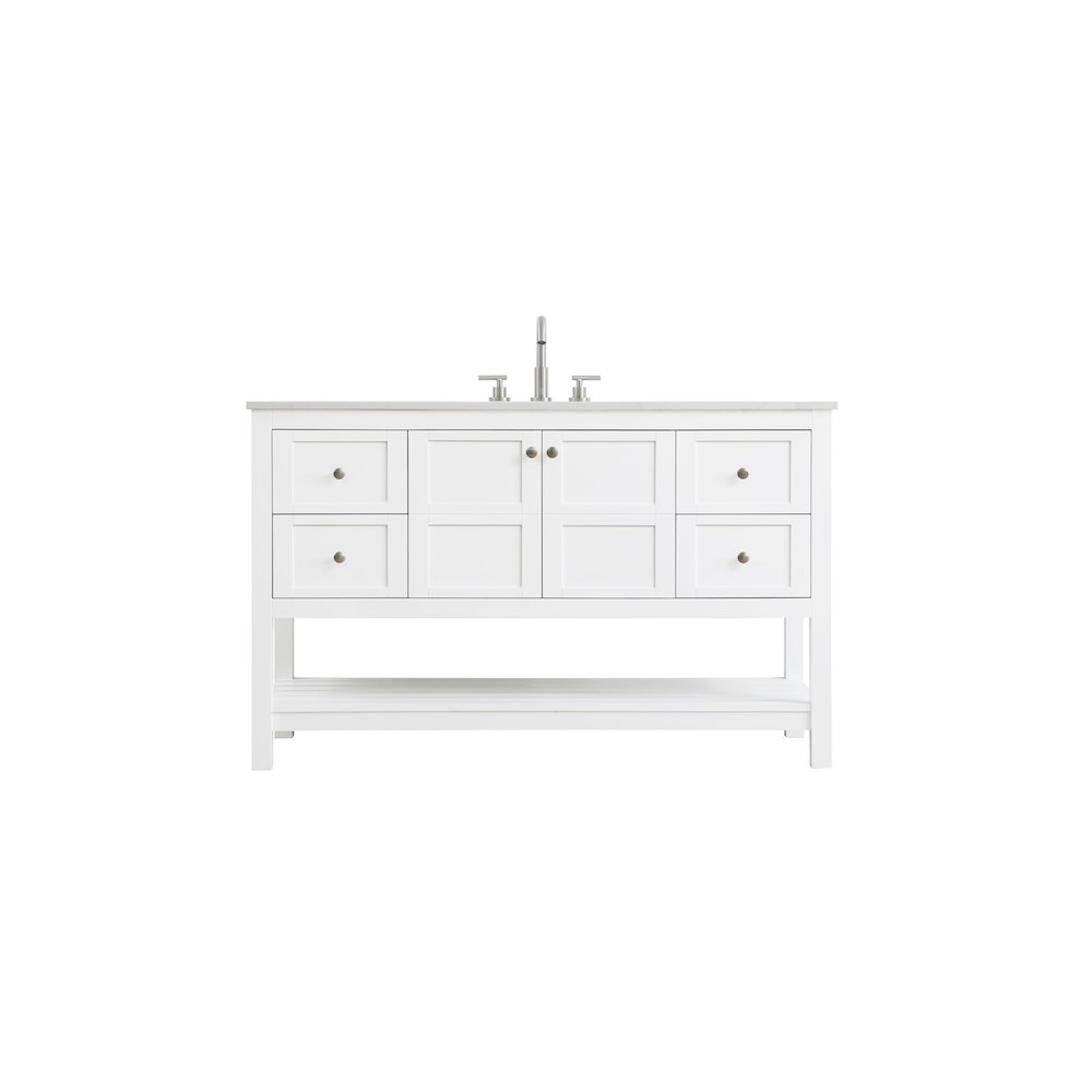 54 inch Single Bathroom Vanity in White. Picture 1