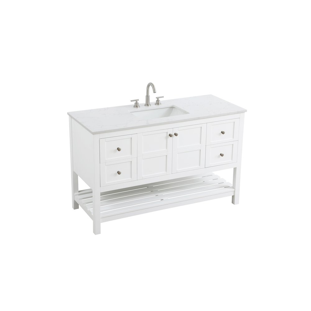 54 inch Single Bathroom Vanity in White. Picture 6