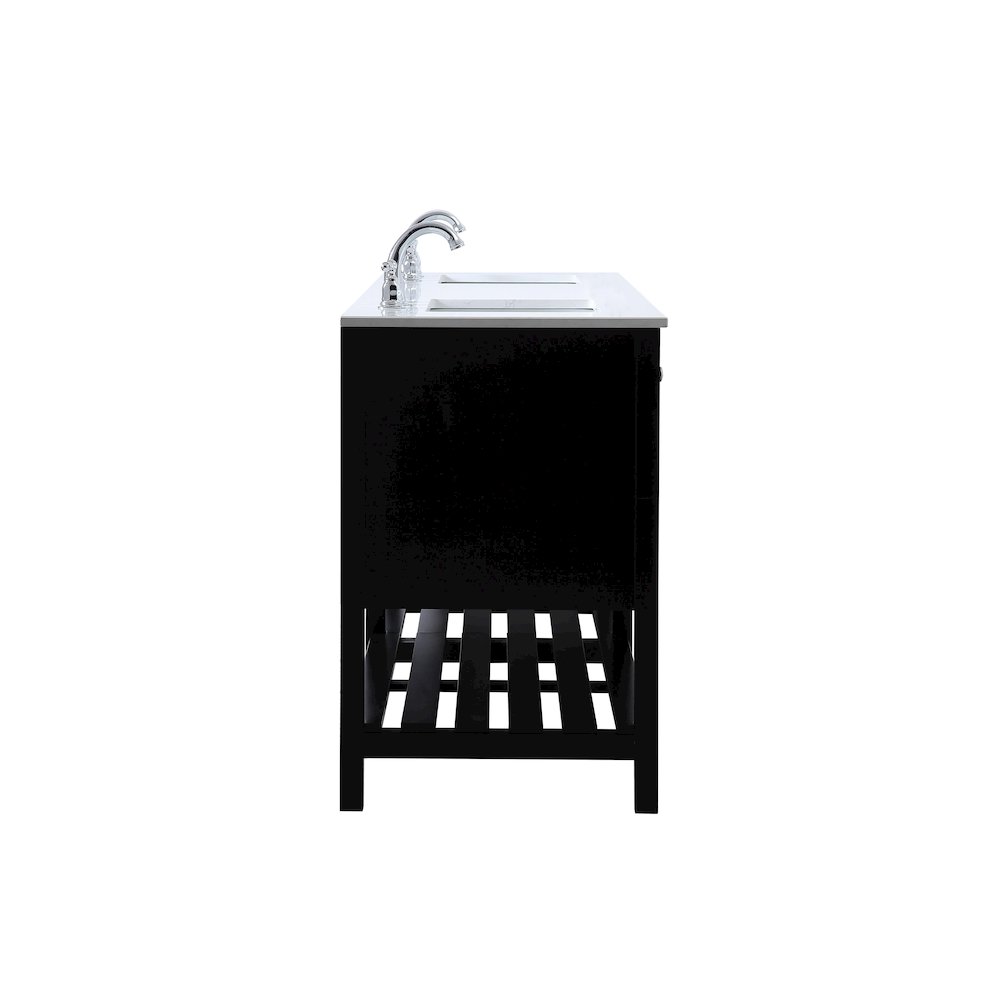72 inch Double Bathroom Vanity in Black. Picture 15