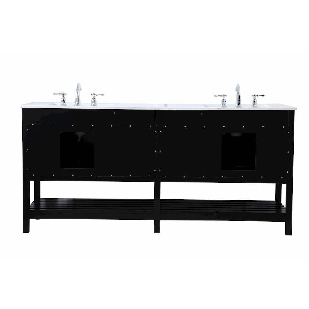 72 inch Double Bathroom Vanity in Black. Picture 16