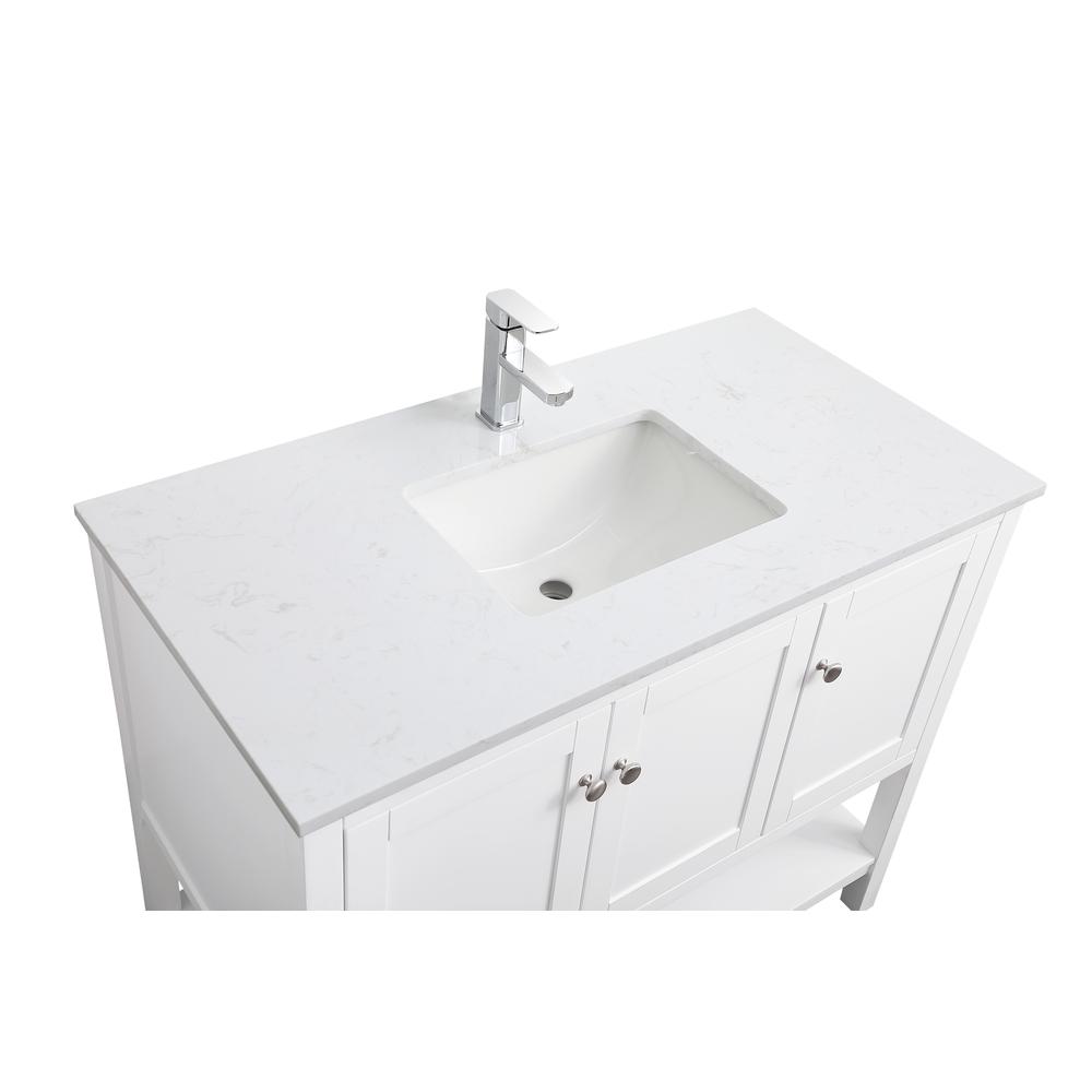 42 Inch Single Bathroom Vanity In White. Picture 10