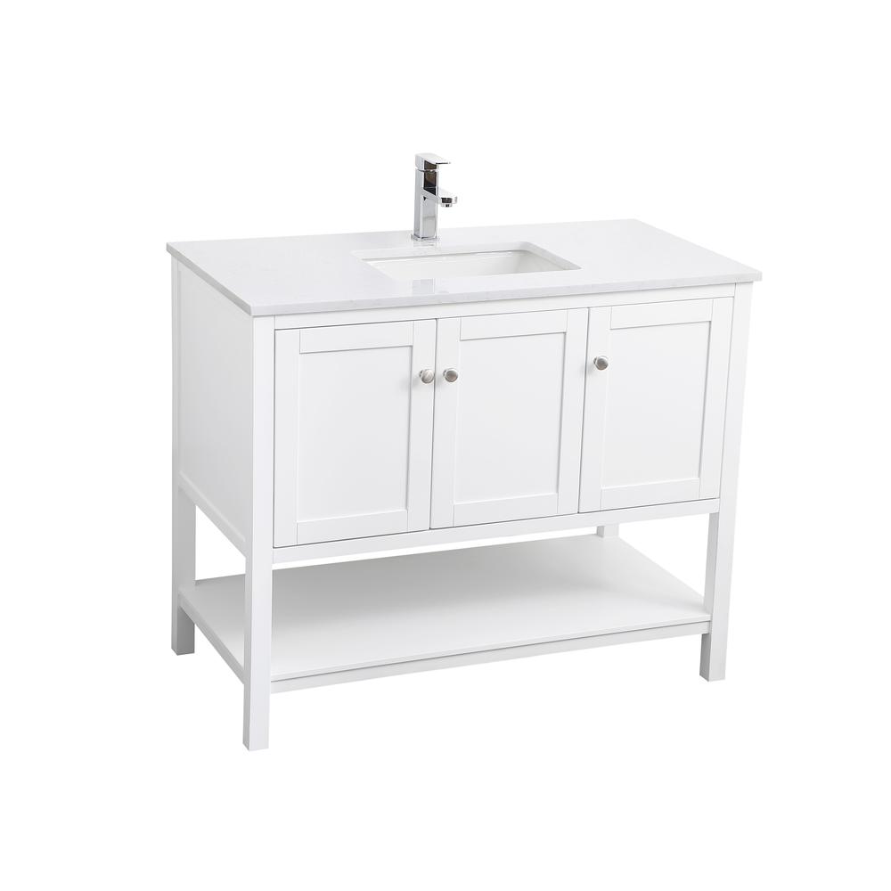 42 Inch Single Bathroom Vanity In White. Picture 8
