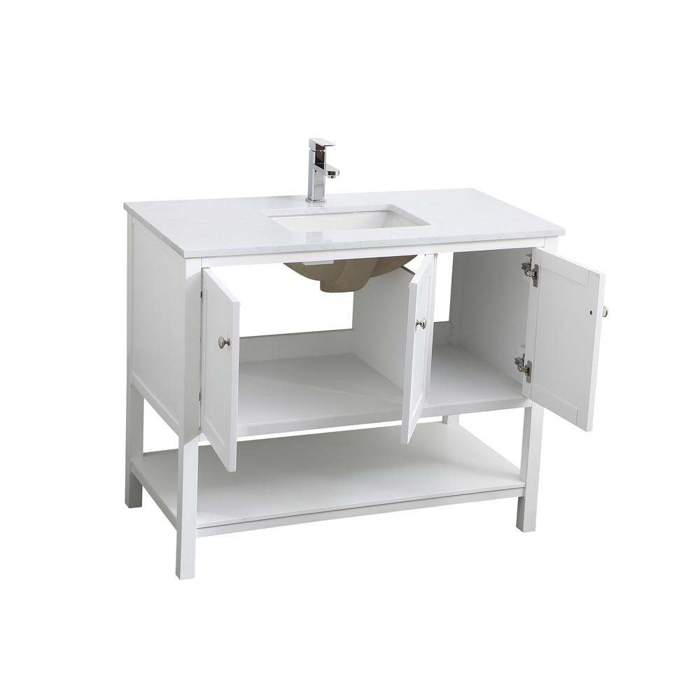 42 Inch Single Bathroom Vanity In White. Picture 9