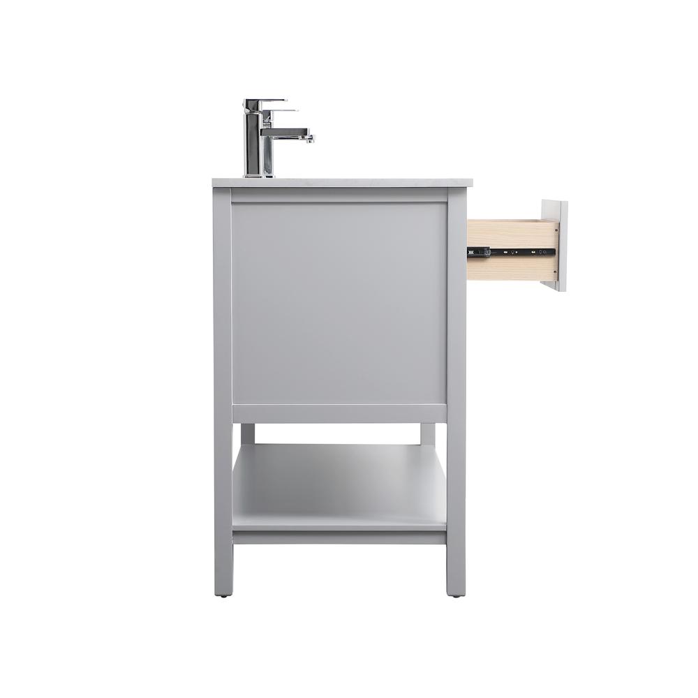 54 Inch Double Bathroom Vanity In Grey. Picture 10