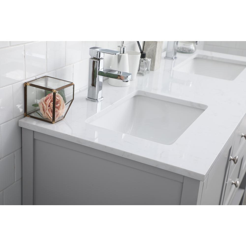 54 Inch Double Bathroom Vanity In Grey. Picture 5