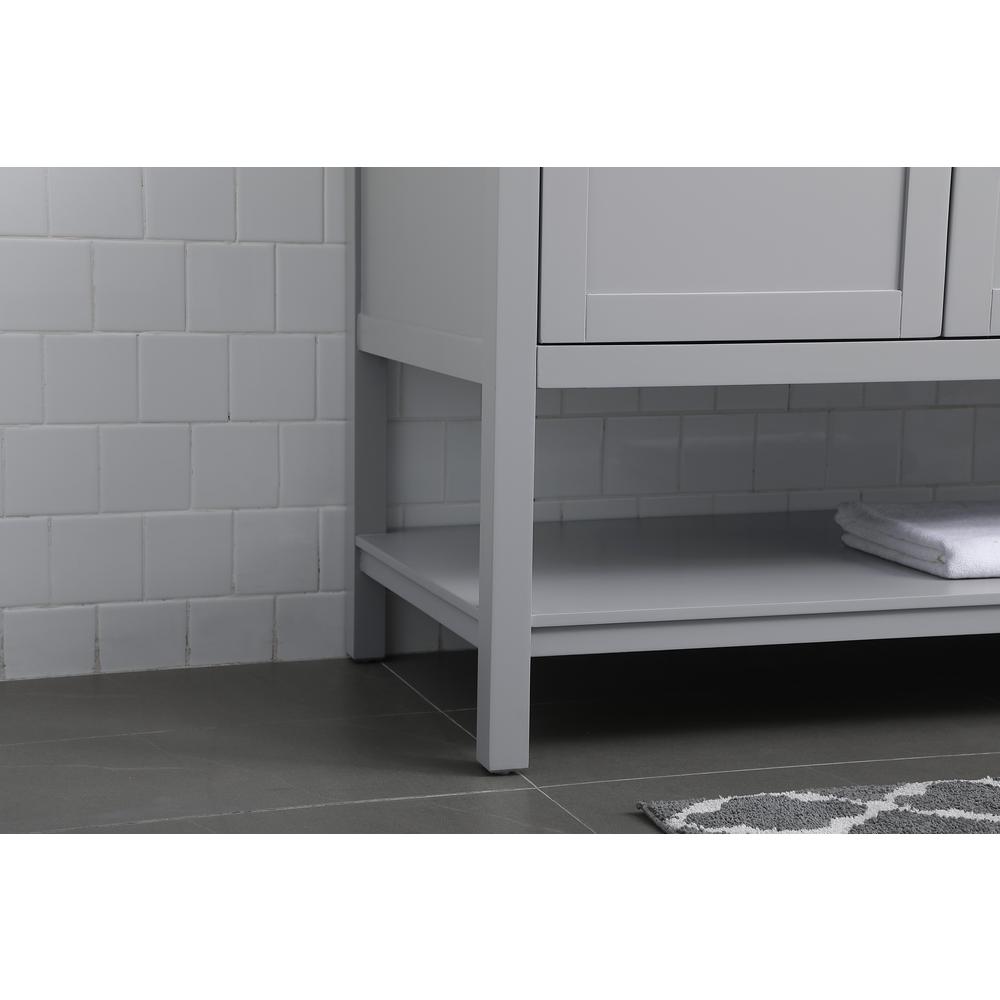 54 Inch Double Bathroom Vanity In Grey. Picture 6