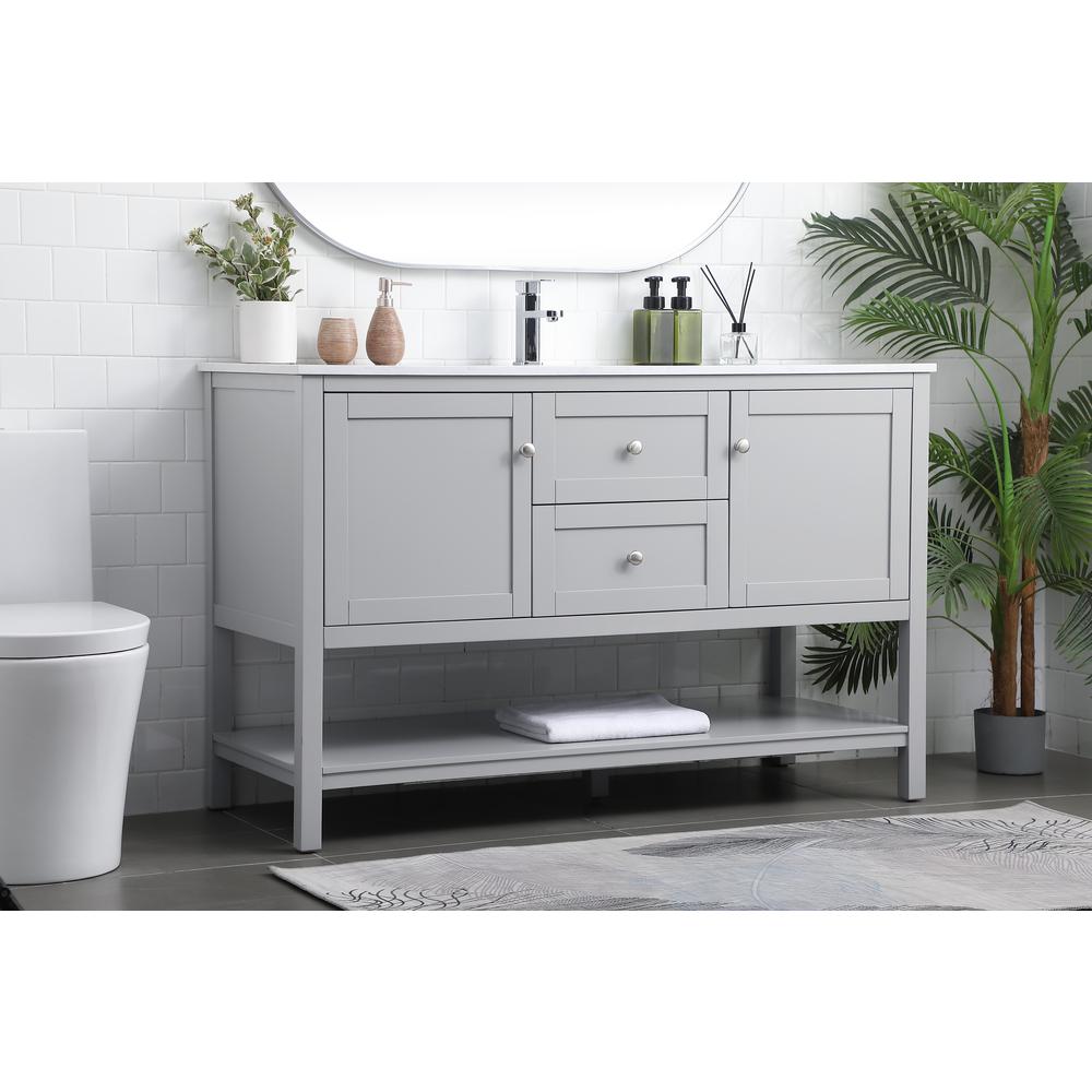 54 Inch Single Bathroom Vanity In Grey. Picture 2