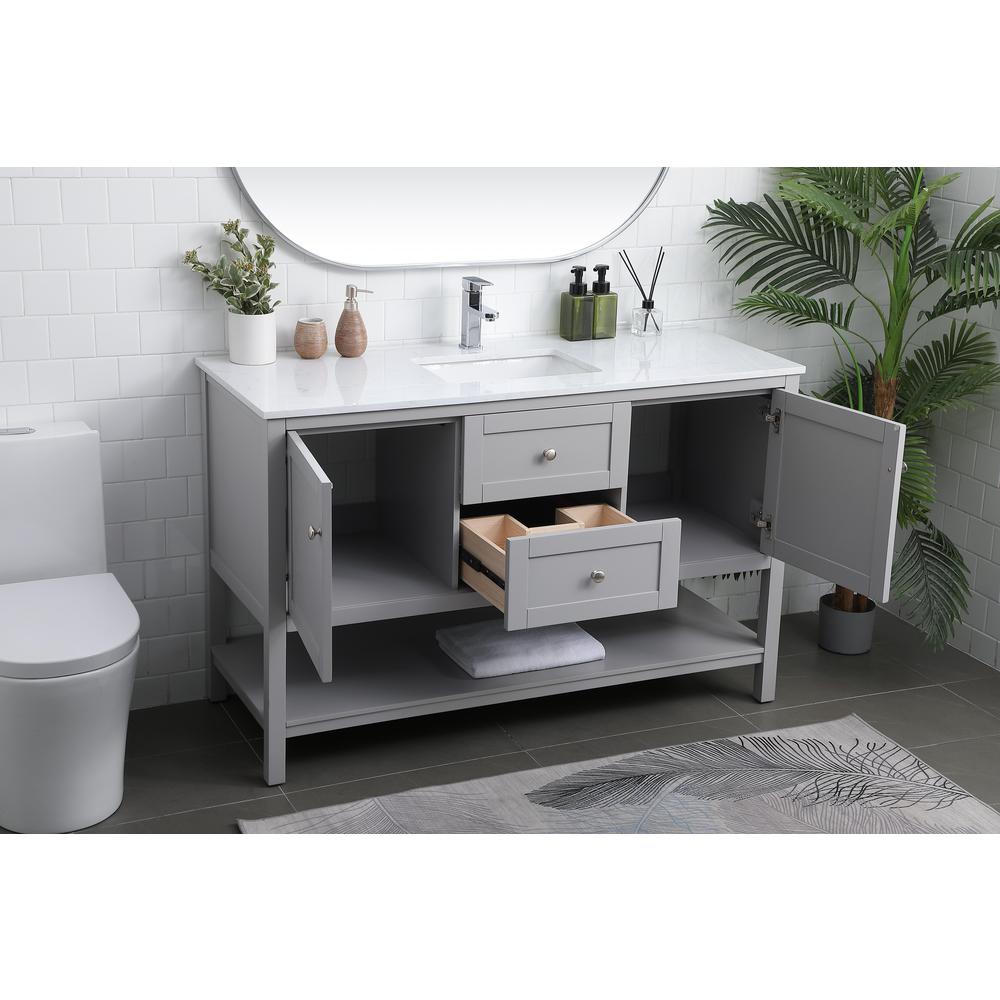 54 Inch Single Bathroom Vanity In Grey. Picture 3