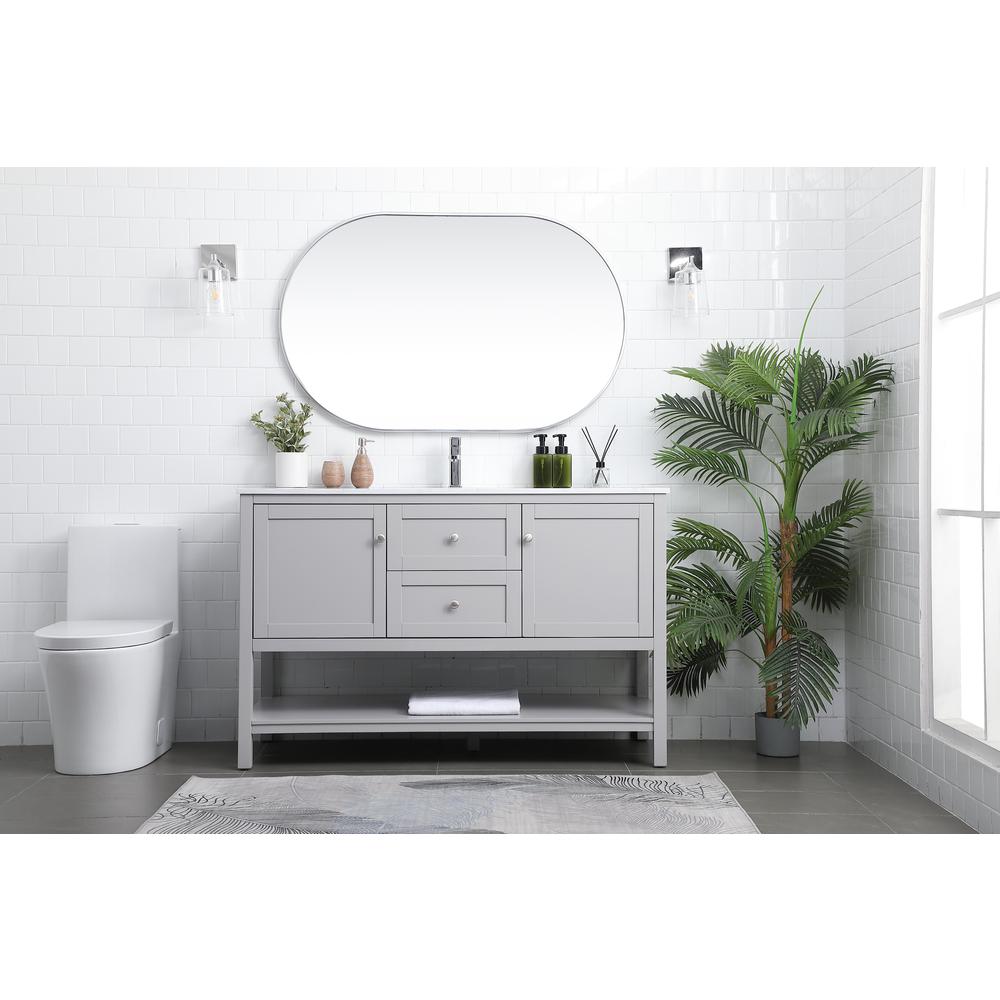 54 Inch Single Bathroom Vanity In Grey. Picture 4