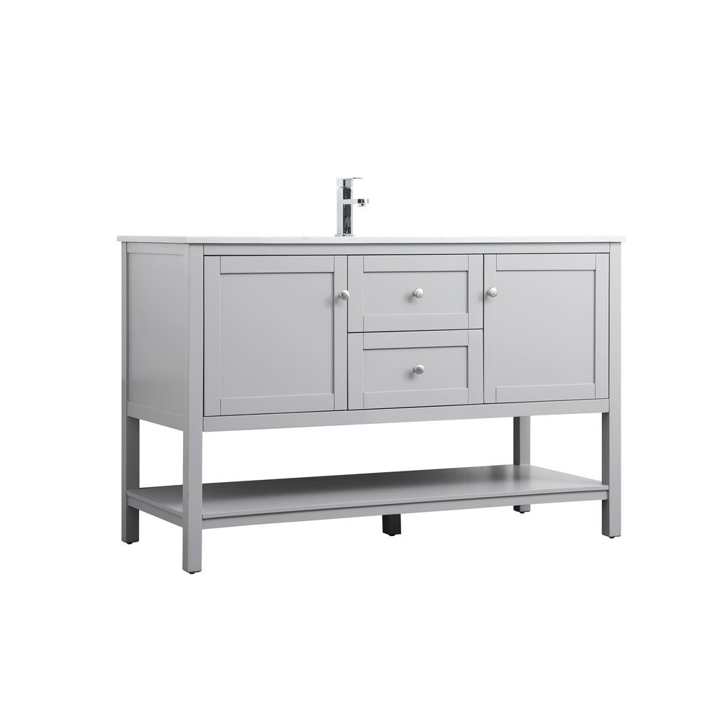 54 Inch Single Bathroom Vanity In Grey. Picture 7