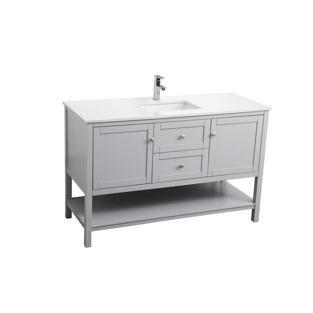 54 Inch Single Bathroom Vanity In Grey. Picture 8