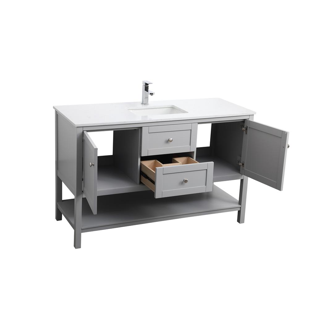 54 Inch Single Bathroom Vanity In Grey. Picture 9