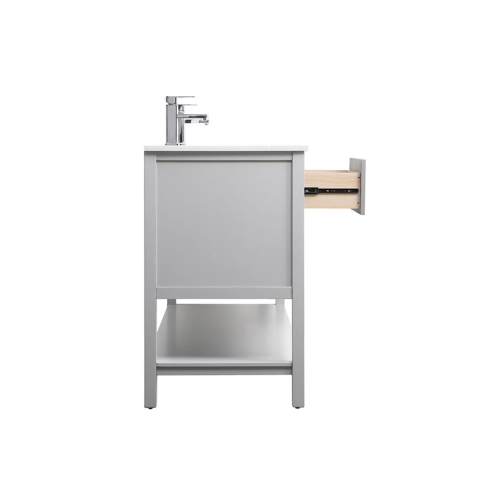 60 Inch Double Bathroom Vanity In Grey. Picture 10