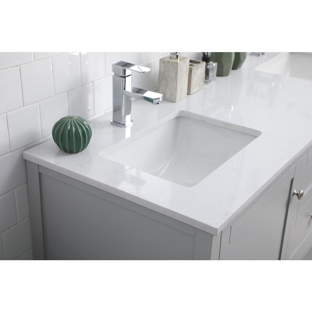60 Inch Double Bathroom Vanity In Grey. Picture 5