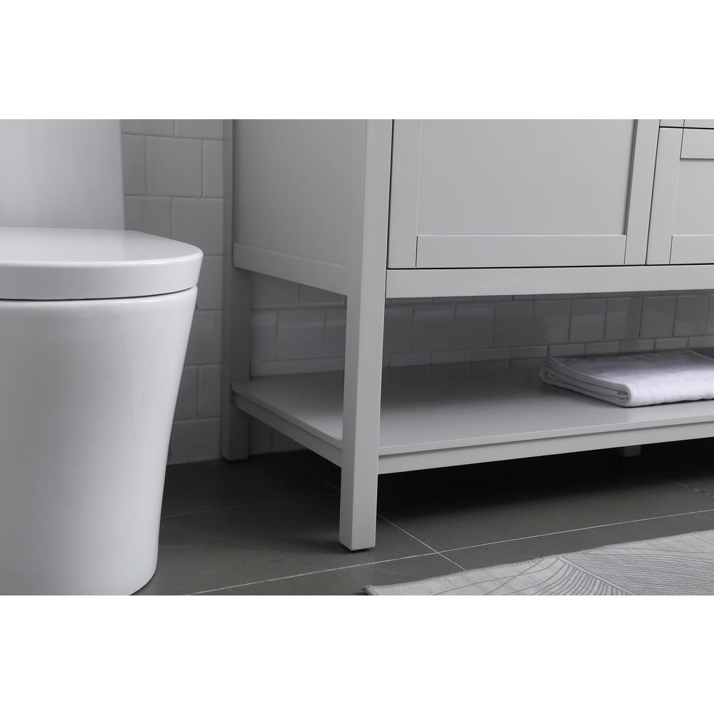 60 Inch Double Bathroom Vanity In Grey. Picture 6