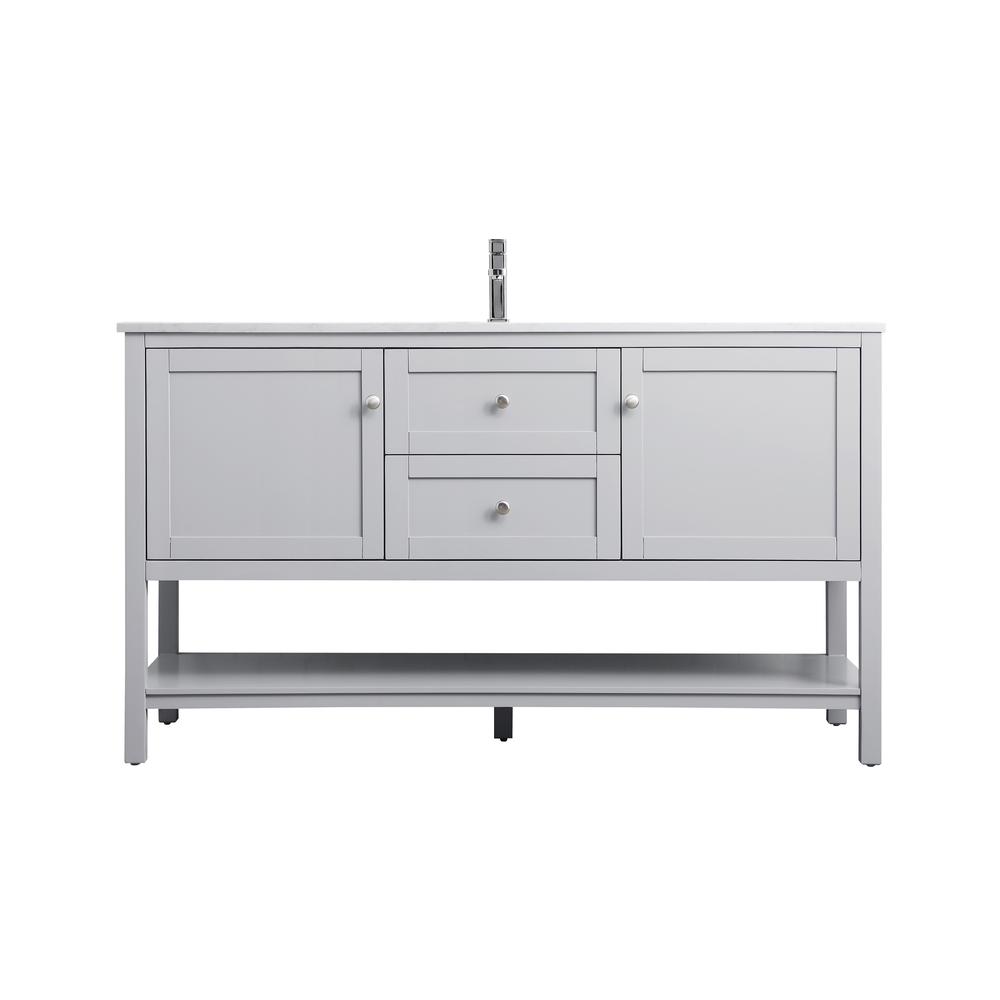 60 Inch Single Bathroom Vanity In Grey. Picture 1