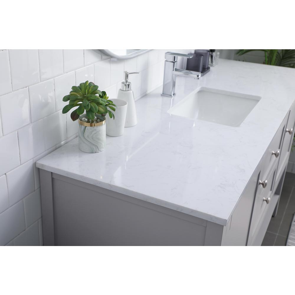 60 Inch Single Bathroom Vanity In Grey. Picture 5