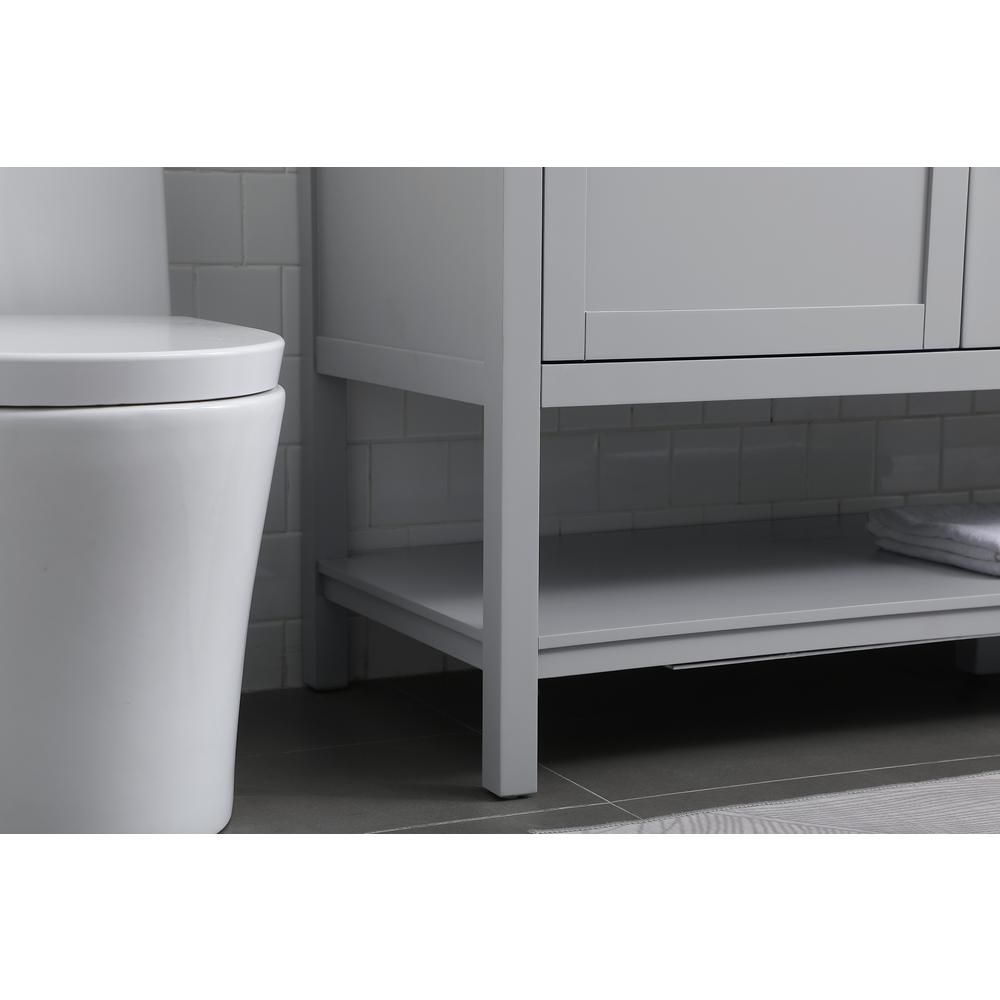 60 Inch Single Bathroom Vanity In Grey. Picture 6