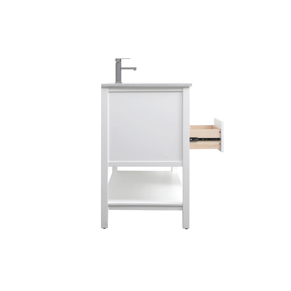 60 Inch Single Bathroom Vanity In White. Picture 10