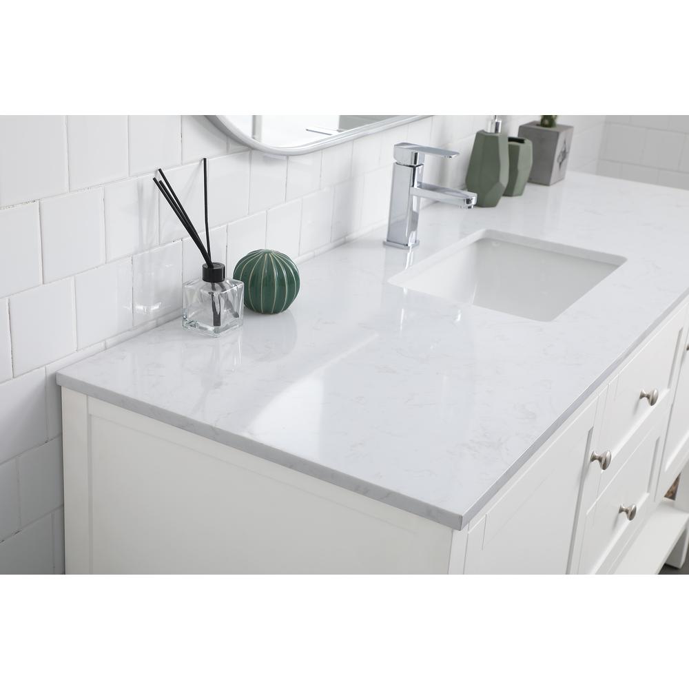 60 Inch Single Bathroom Vanity In White. Picture 5