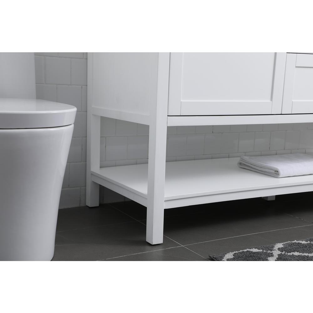 60 Inch Single Bathroom Vanity In White. Picture 6