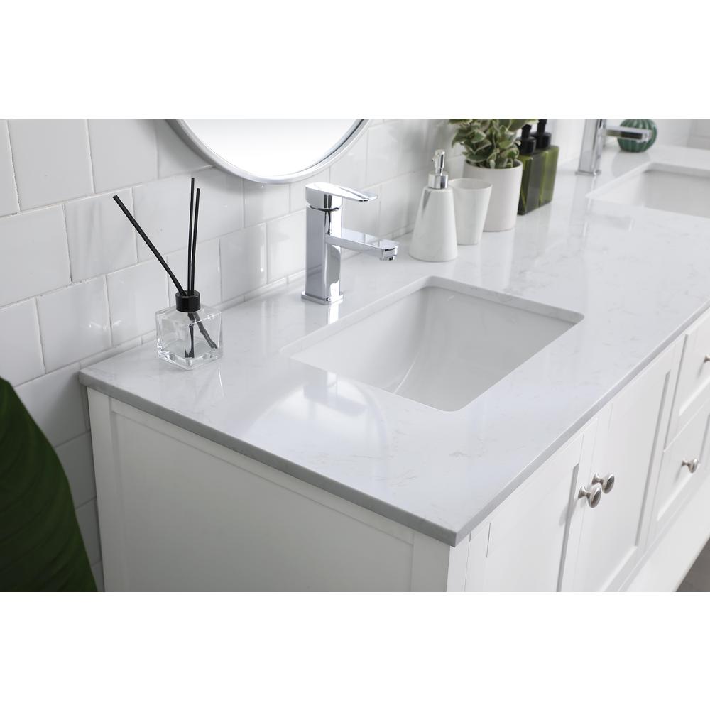 72 Inch Double Bathroom Vanity In White. Picture 5