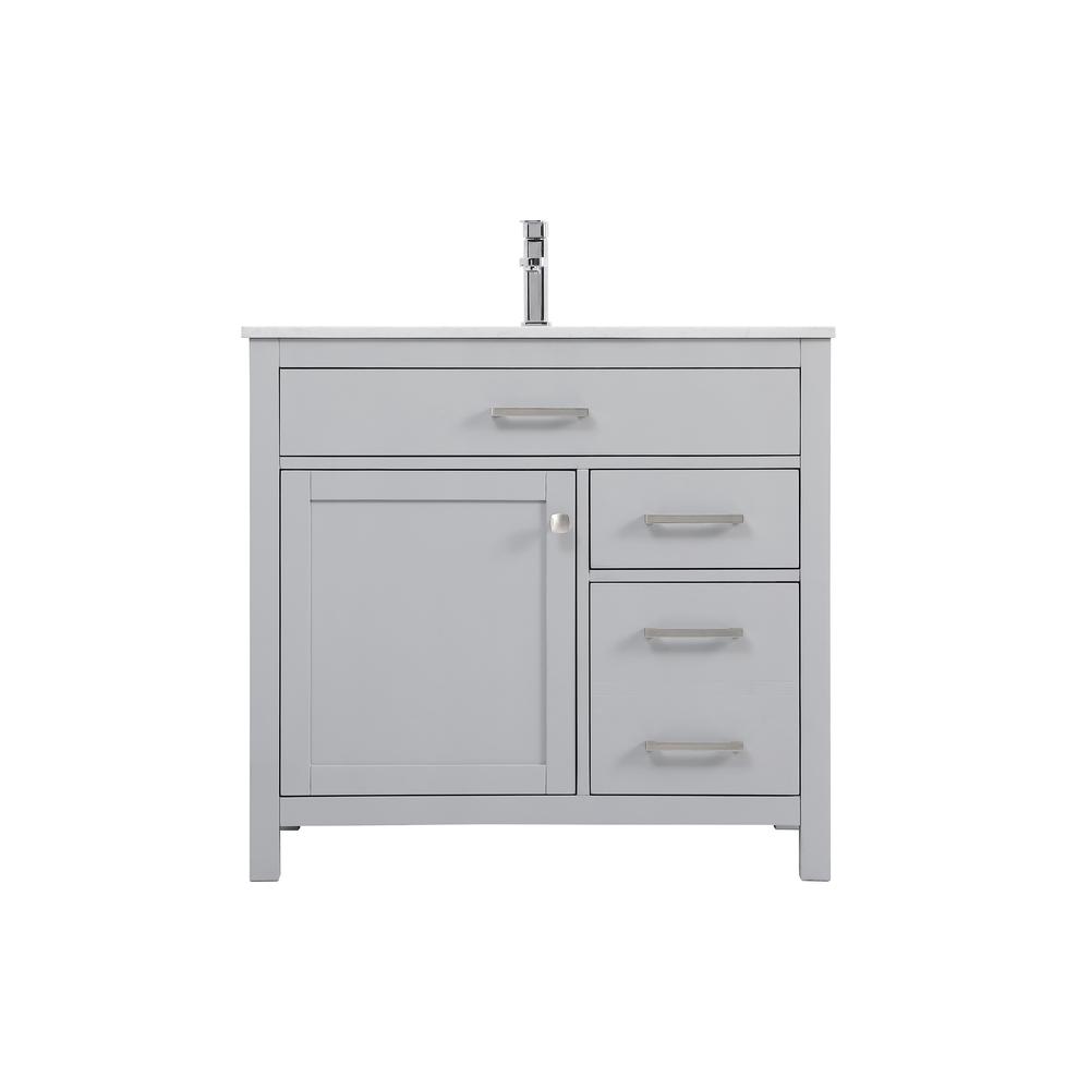 36 Inch Single Bathroom Vanity In Grey. Picture 1