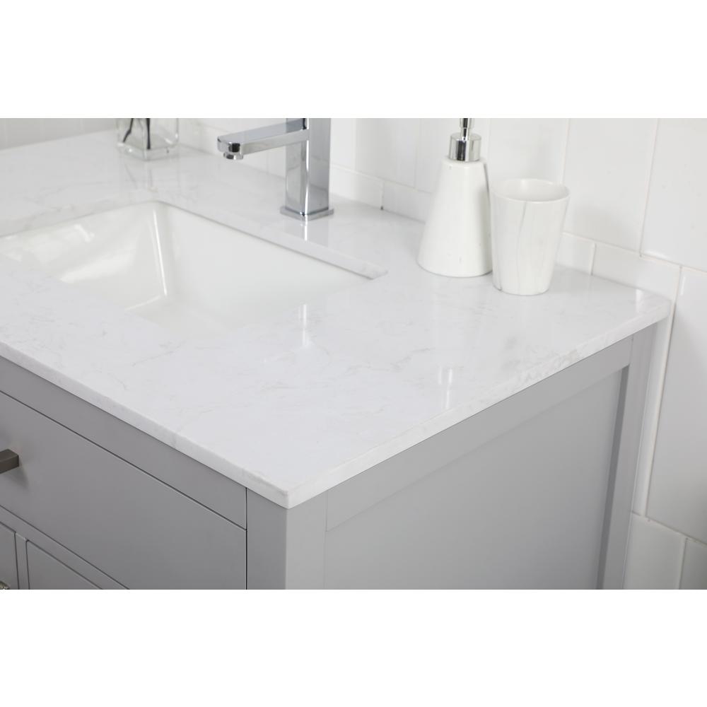 36 Inch Single Bathroom Vanity In Grey. Picture 6