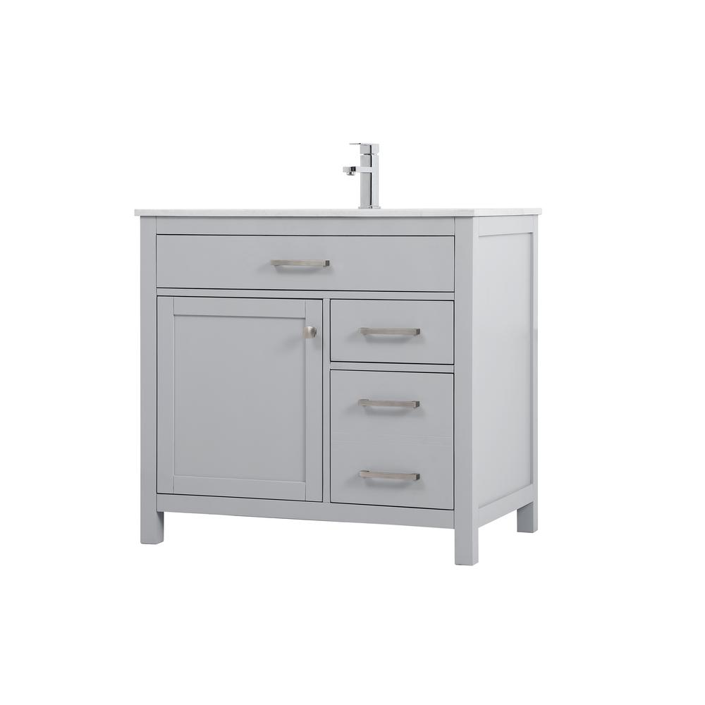 36 Inch Single Bathroom Vanity In Grey. Picture 8