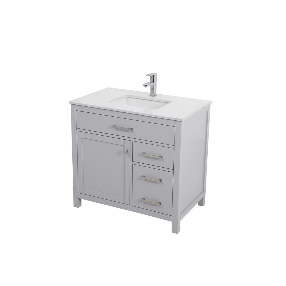 36 Inch Single Bathroom Vanity In Grey. Picture 9