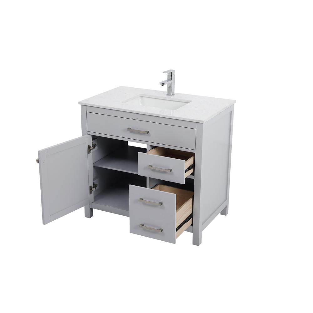 36 Inch Single Bathroom Vanity In Grey. Picture 10