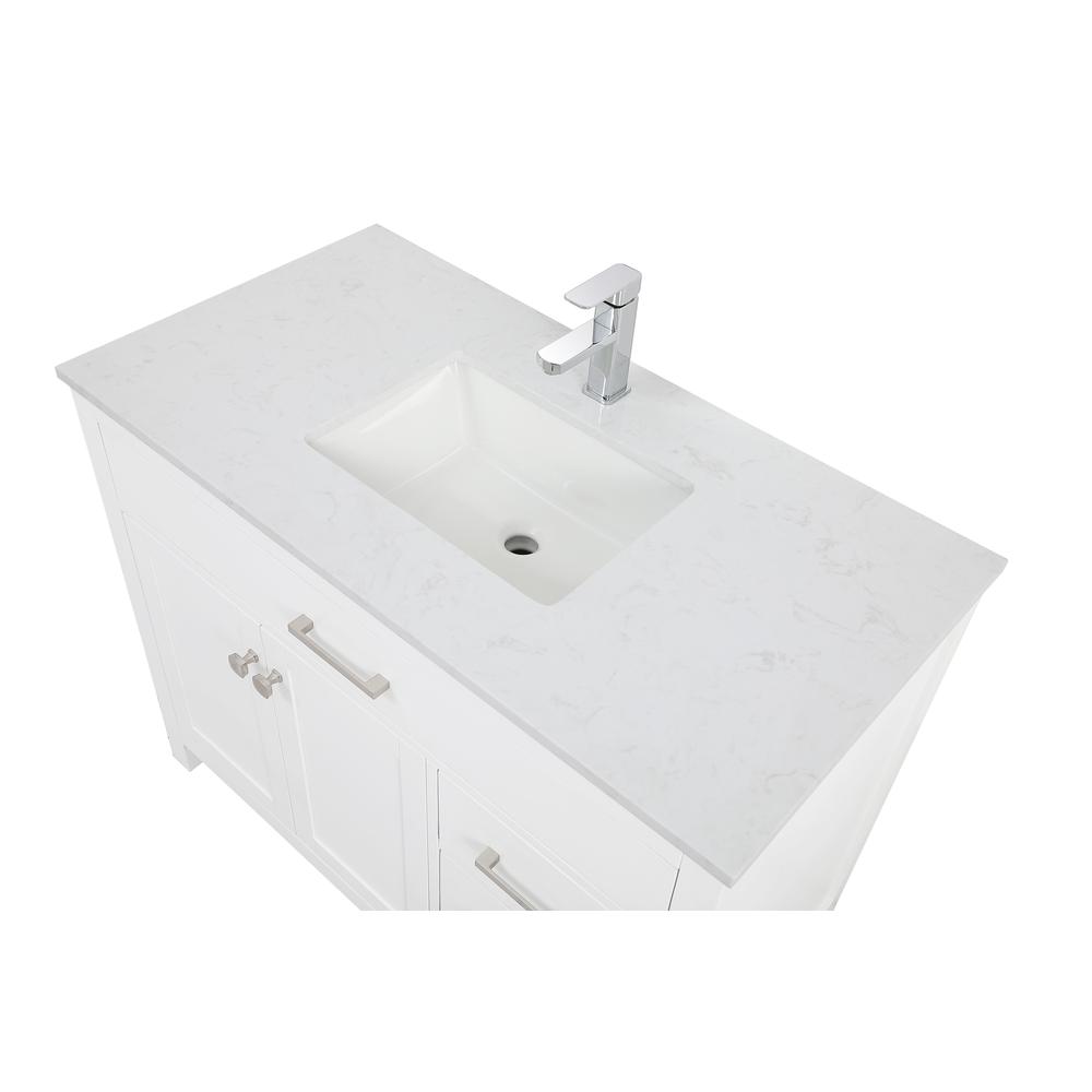 42 Inch Single Bathroom Vanity In White. Picture 11