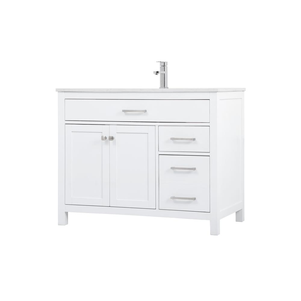 42 Inch Single Bathroom Vanity In White. Picture 7